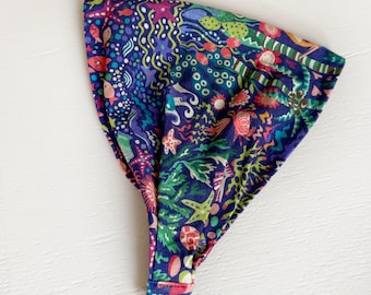 Sea Ocean Print Headband: Stretchy Cotton Spandex Head Wrap