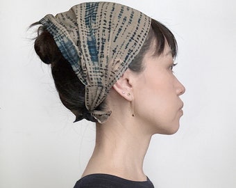 Summer headband, head scarf, light weight headband, navy, sand, headwrap