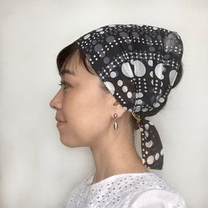 Head Scarf, Polka Dots, Chemo scarf, chef hat, head wrap, Hair Loss Alopecia, Etsy, headband, Handmade, Bad Hair day image 5