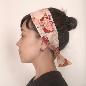 Hair Scarf, Japanese fabric headscarf,  Alopecia headband, Floral, chef scarf, chemo scarf, bakery scarf, Head wrap, Fashion scarf