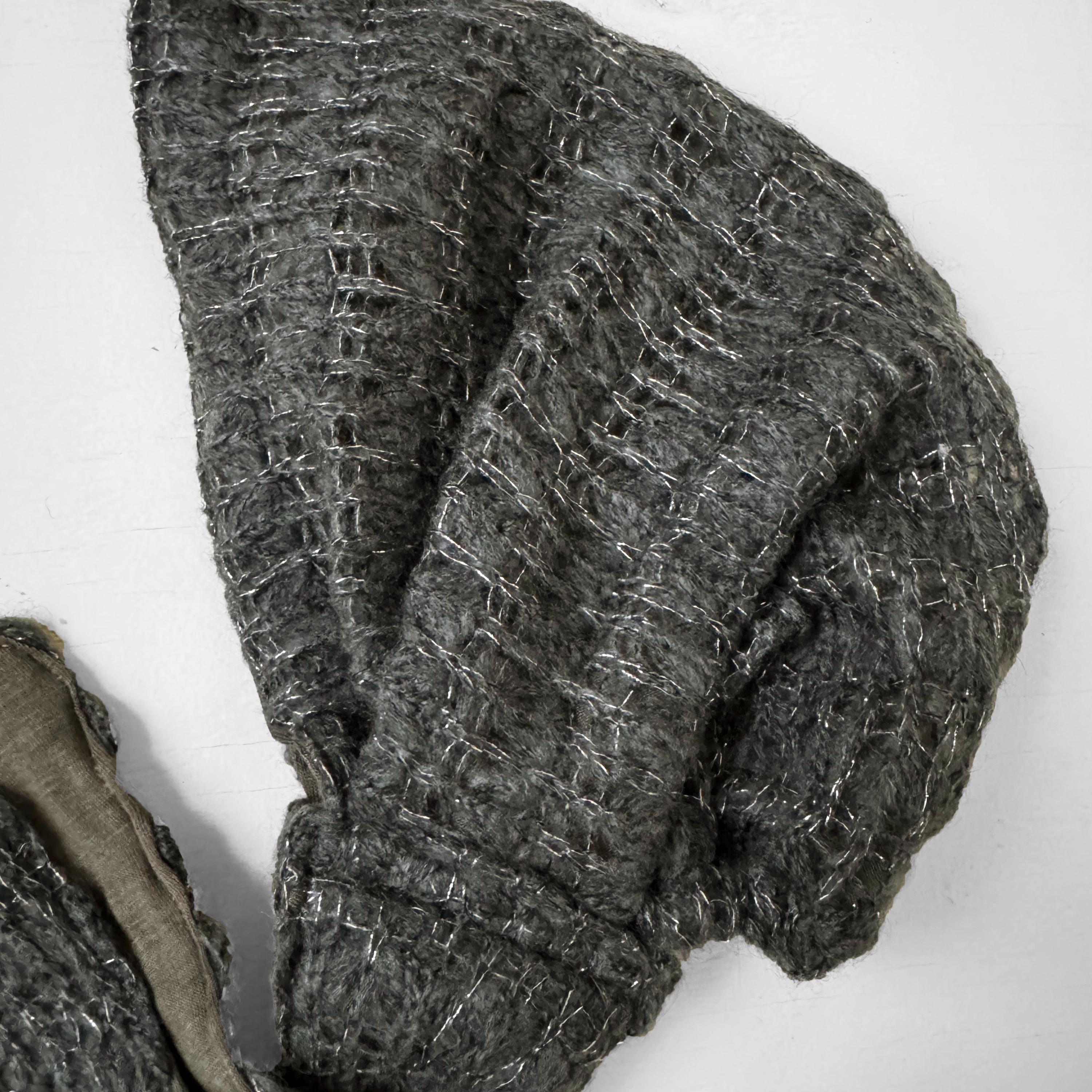 Crochet Wool Beanie: Gray & Silver Metallic Slouchy Hat - Etsy