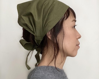 Solid color Cotton head scarf : Olive, purple, Blue and more,Chef Scarf