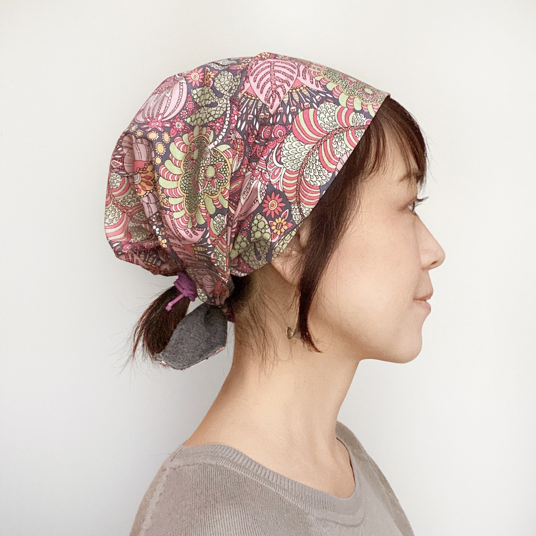 Mercato Japanese Kimono Fabric Head Scarf