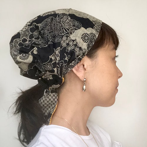 Japanese Fabric Chemo Scarf Chef Hat 