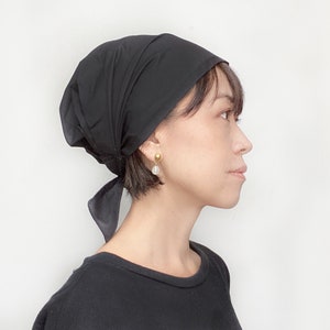Head covering scarf, chef hat, chemo scarf, solid color head covering, Black, Gray, Navy, surgical hat, Hair Loss Alopecia, Nurse cap