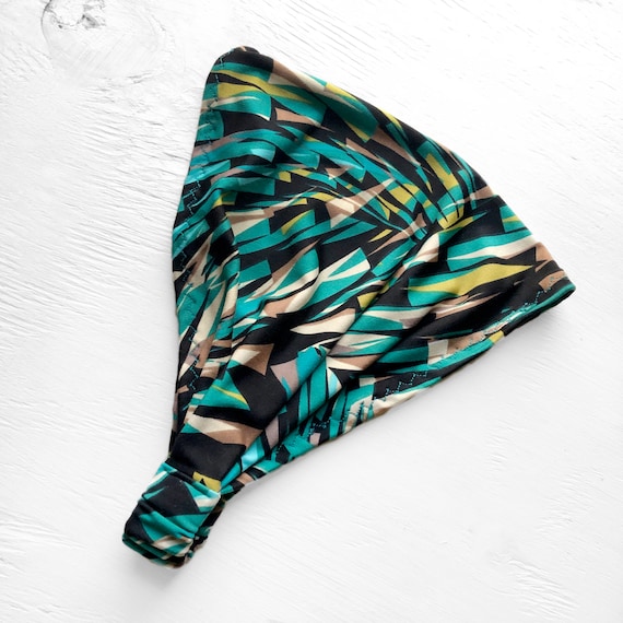 Green Yoga Headband: Boho Gym Head Wrap for Hair Loss