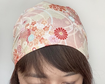 Japanese Cotton Head Scarf: Pink Hair Tie, Chef Scarf