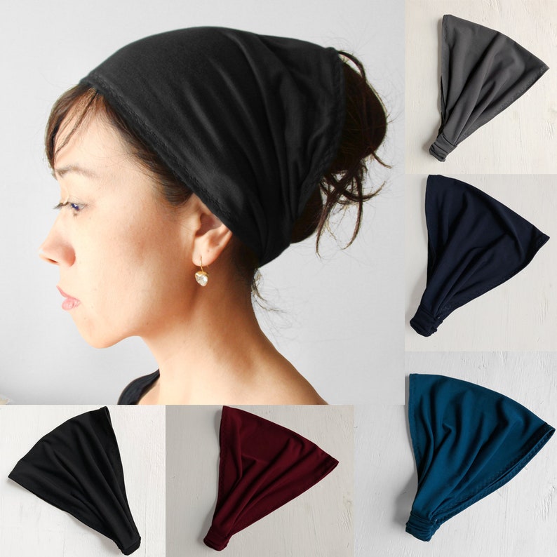 Polyester Headband Black Headband Red Navy Gray Blue Etsy