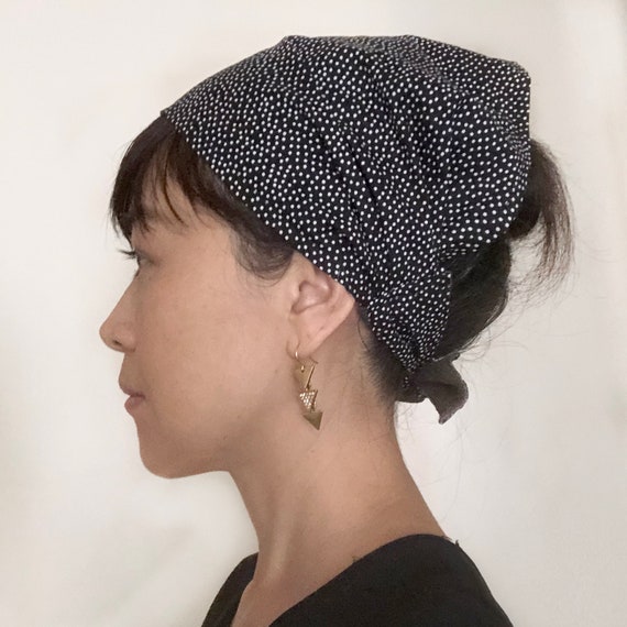 Head Cover Scarf Polka Dots Chemo Scarf Chef Hat Surgical Etsy