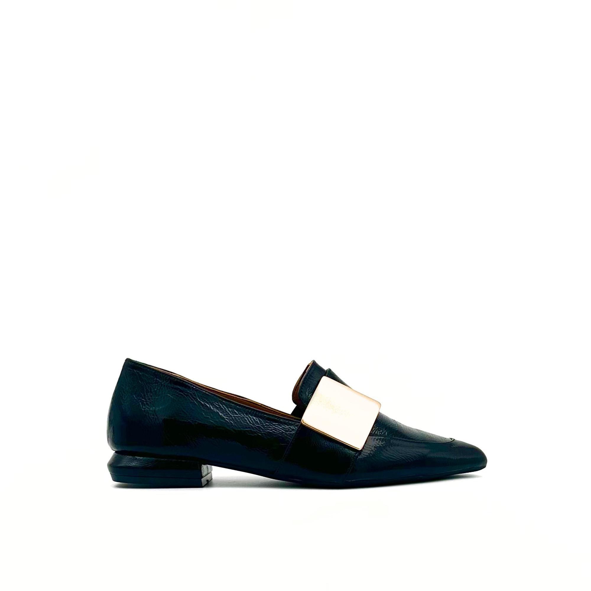Women’s Patent Leather Loafers With Gold Hardware Akaada Yoko Gold Patent Leather Chunky Loafers main image 4