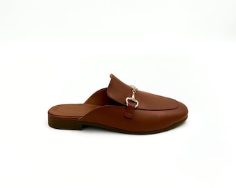Braune Leder-Loafer-Mules – Zeitlos & Elegant