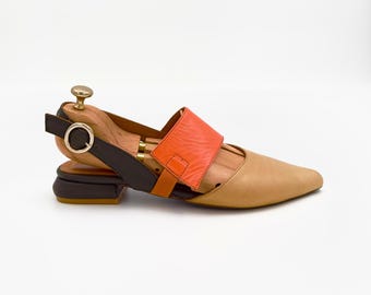 Handmade Leather Women Slingback Casual Shoes
