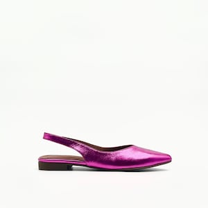 Metallic Fuchsia Leather Flats – Bold Color with Everyday Comfort