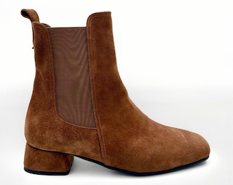 Brown Suede Leather Chelsea Boots – Timeless Elegance & Comfort
