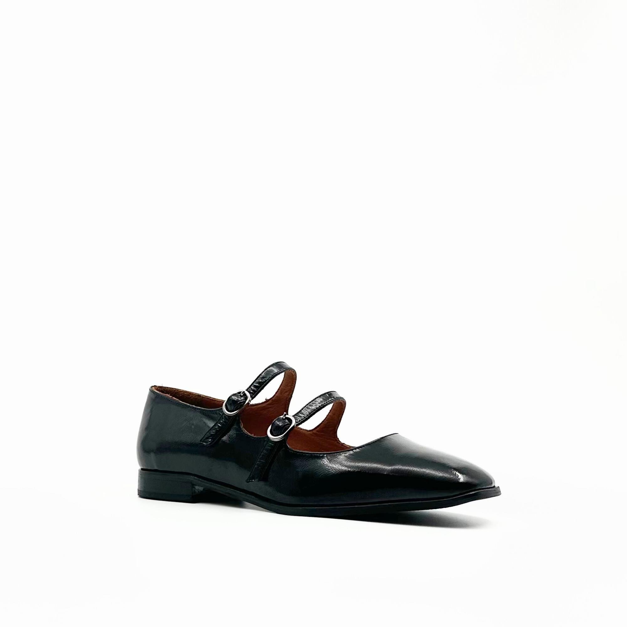 Black Patent Leather Double Strap Mary Jane Flats – Timeless Elegance ...