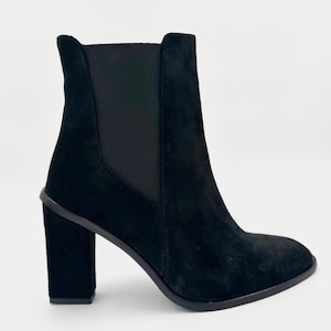 Chic Black Suede Ankle Boots – Sleek & Versatile