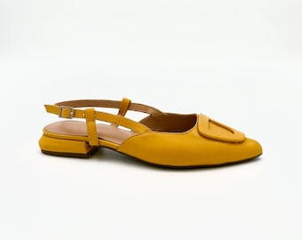 Handmade Leather Slingback Shoes – Classic & Stylish