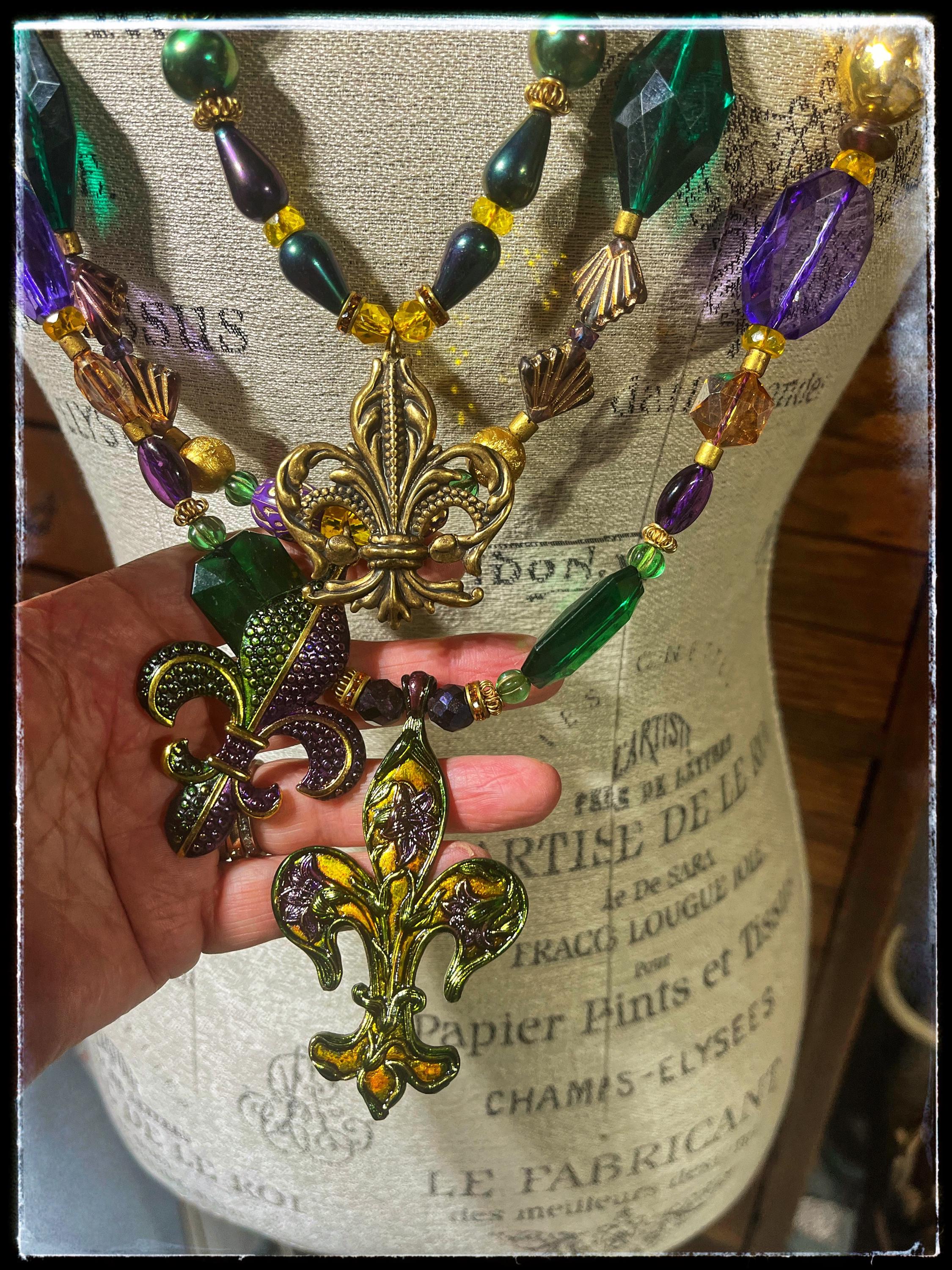 Mardi Gras Vintage Glass Beads - Etsy