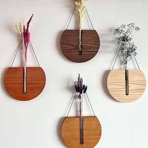 Wand Pflanzer, Wand wase, Holzkreis Wand Pflanzer Indoor 4er Set, Vermehrungsstation, Wandbehang, Wandpflanzenhänger, Wohnkultur