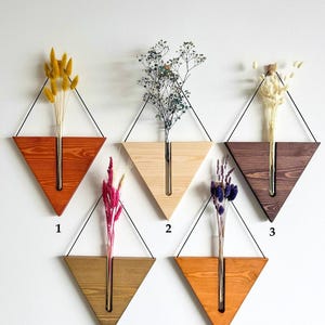 Wand Pflanzer, Wand Pflanzer Innen, Dreieck Wand Pflanzenhalter, Wandvase, Holzwand Pflanzer, Vase Wandbild, Wanddekor