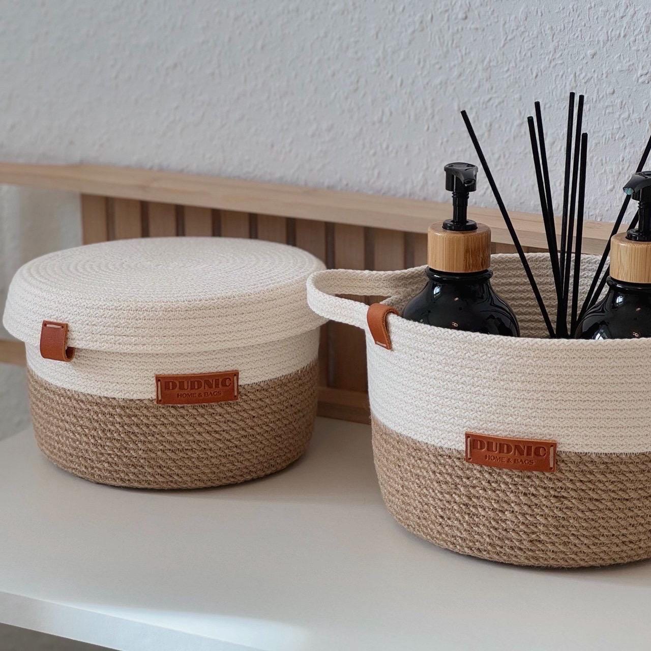 Rattan Aufbewahrungskorb Mit Fächern - Organizer Für Schreibtisch & Regal