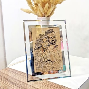 Gepersonaliseerde fotolijst voor stelletjes en enkele fotolijst van eeuwig kristal