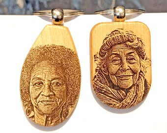 Personalized Engraved Grandma Photo Keychain