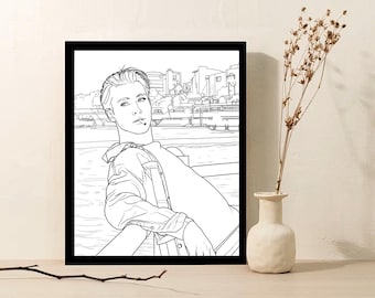Custom Sketch Portrait from Photo - Personalized Gift (Digital Download)