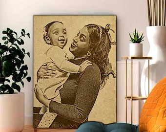 Custom Engraved Photo Gift – Personalized Picture on Plain Wood
