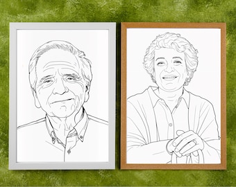 Custom (2-set) Sketch Portrait from Photo - Personalized Gift (Digital Download)