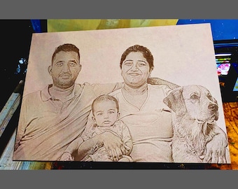 Personalized Family Engraved frameless board Picture – A Timeless Keepsake of Love