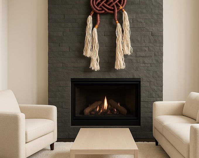 Nudo de Macramé estilo Celta. Decoración Boho Elegante para Pared. Nudo minimalista artesanal. Regalo creativo Boho chic.