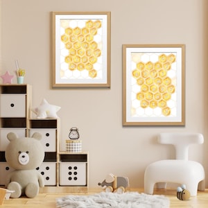 ABC, Bee Themed Alphabet Print, for Kids Room and Preschool Classroom, Educational Posters Digital Download,
