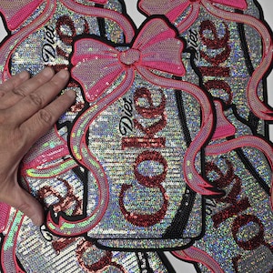 Can I get another? Diet Coke, Sparkle, Iron-On Patch! Perfect for that Diet Coke Drinker, We All Know One, or We Are One! Gift/Patches/Funny
