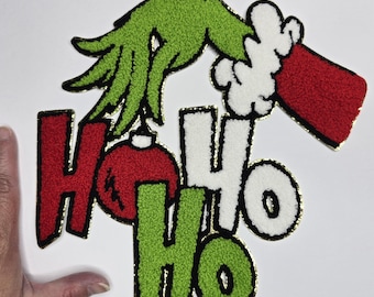Ho Ho Ho, Chenille Patch! Bring the Mischievous Charm of this Patch to Your Favorite Sweatshirt, Jacket, & Bag! DIY/Crafts/Christmas