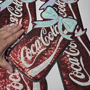 Keep the Beverages Coming, Show your Coke Love with this Sparkle Patch. Decorate/Crafty/Family/Friends/Patches