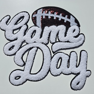 Game Day, Football, Chenille and Sparkle Patch! Perfect for Sweatshirts, Jackets, and Bags! Crafty/Patches/Heat Press Patch/Crafts/DIY