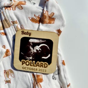 Ultraschall-Kühlschrank-Rahmen | Baby-Dusche-Geschenk | Schwangerschaftansage | Babymitteilung | Ultraschall-Andenken | Magnetischer Bilderrahmen