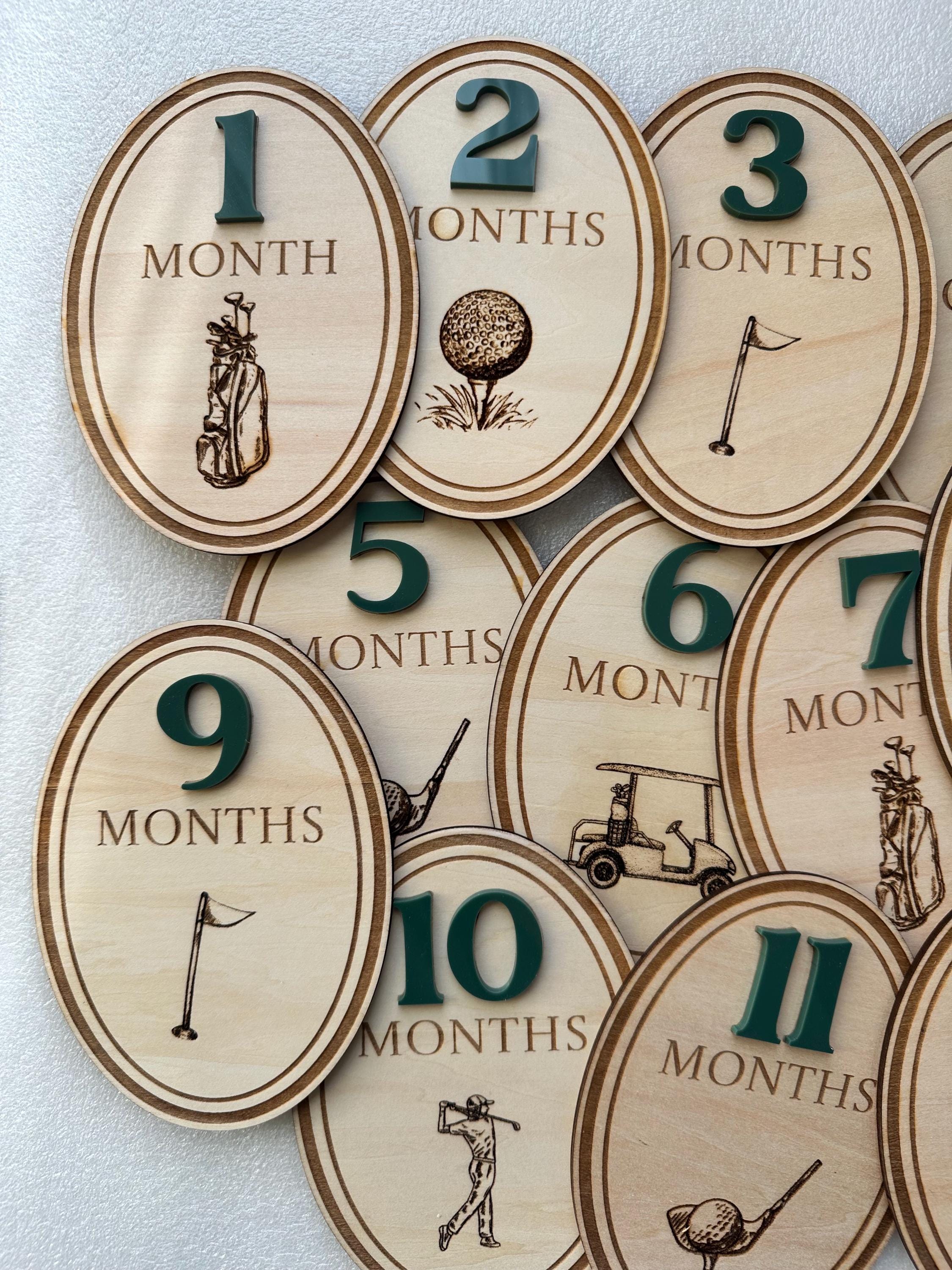 Golf Wooden Milestone Cards: Photo Prop, 3D Numbers, Baby Milestones - Etsy