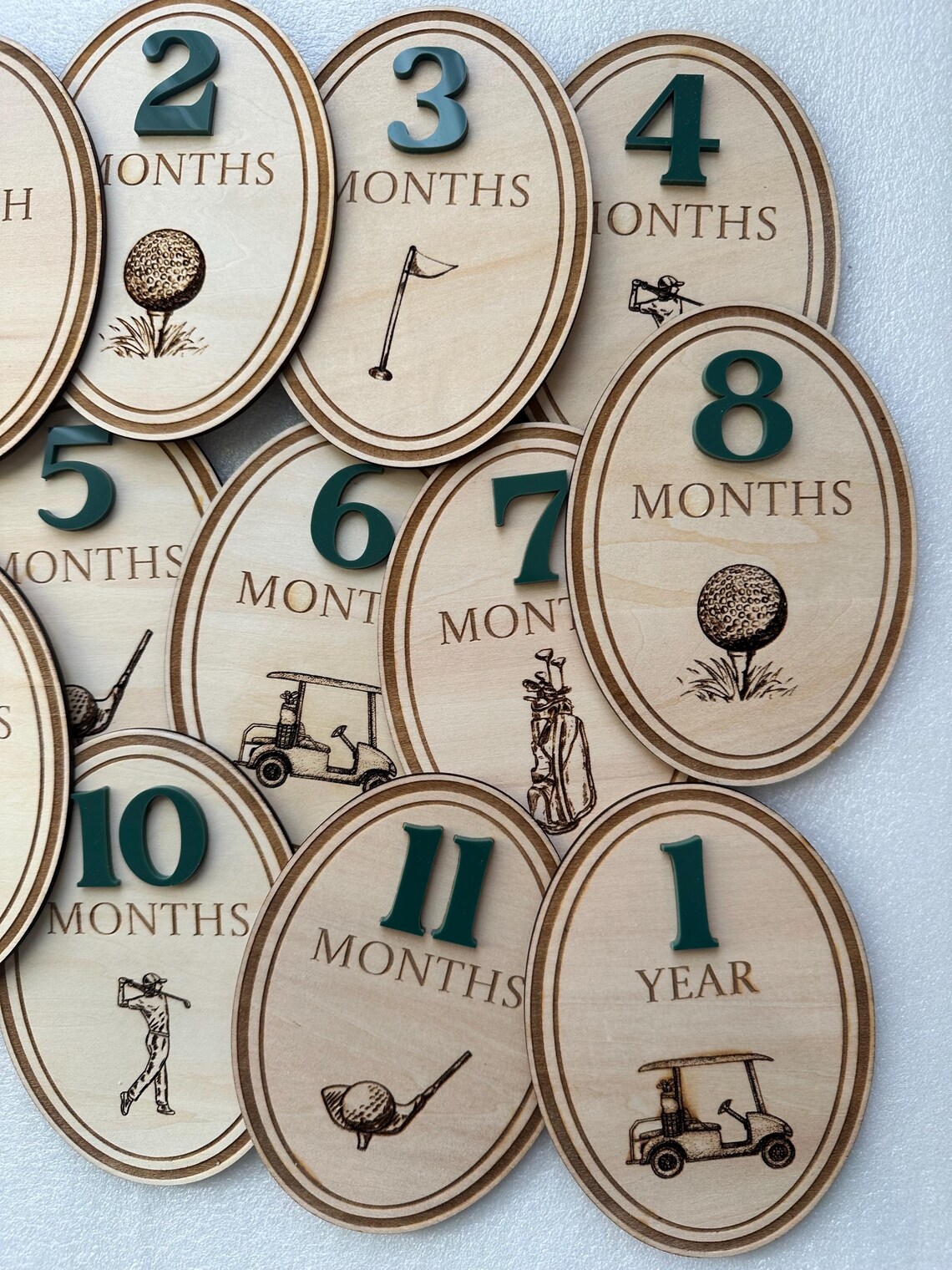 Golf Wooden Milestone Cards: Photo Prop, 3D Numbers, Baby Milestones - Etsy