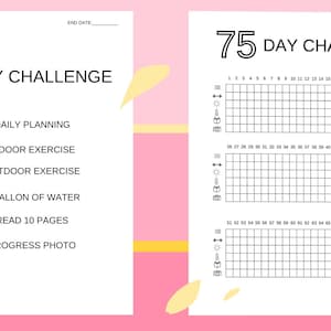Editable 75 Day Challenge Planner | 75 Soft Challenge Template | Fillable 75 Medium Tracker | Weight Loss Journal | Fitness Workout Planner