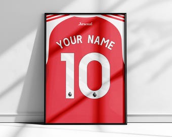 Arsenal Shirt Poster 2025/26 | Arsenal Poster | Saka Poster | Martinelli Poster | G.Jesus Poster | Declan Rice Poster | Trossard Poster