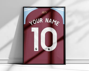 Aston Villa Shirt Poster 2025/26 | Aston Villa Poster | McGinn Poster | Mings Poster | Rogers Poster | Watkins Poster | Tielemans Poster