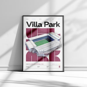 Villa Park Poster | Villa Park Stadium Poster | Aston Villa Stadium Poster | Aston Villa Poster | Stadium Poster | Premier League Poster