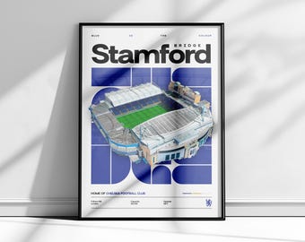 Stamford Bridge Poster | Stamford Bridge Stadium Poster | Chelsea Stadium Poster | Chelsea Poster | Stadium Poster | Premier League Poster