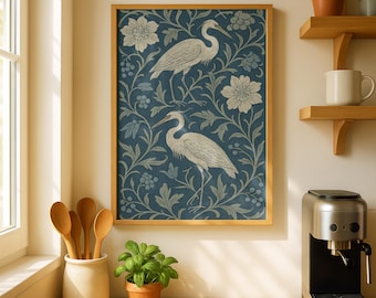 Stampa di William Morris, Poster botanico di William Morris, Decorazione murale di William Morris, Poster di uccelli di William Morris, Decorazione murale vintage, Stampa floreale
