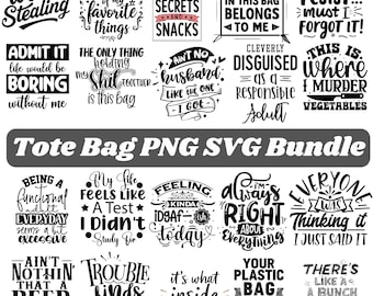 Lustige Tragetasche SVG PNG Bundle, Mom Bag Zitate (digitaler Download)