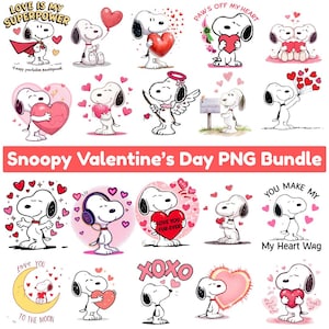 Valentines Day Png Snoopy Bundle,  Cartoon Dog Png, Snoopy Love PNG Bundle , Valentine's Day Clipart, Cute Dog PNG Bundle