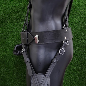Sam Browne Belt With Crossover Shoulder Strap - Genuine Leather British Military