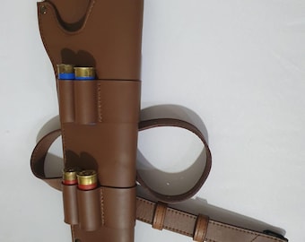 Leather Double Barrel Shotgun Holster Prop | Mandalorian Boba Fett Cosplay